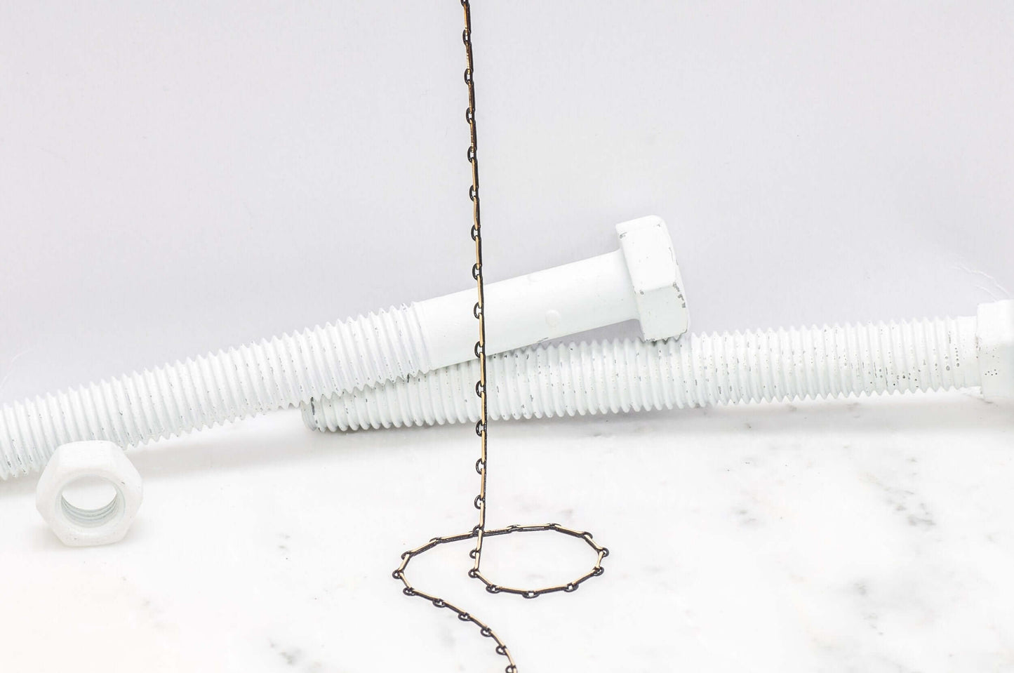 7mm x 2mm Gold Black Two-Toned Link Cable Chain - Made of Gold-Plated Brass with Black Enamel - Sold by the Foot - Ch-877