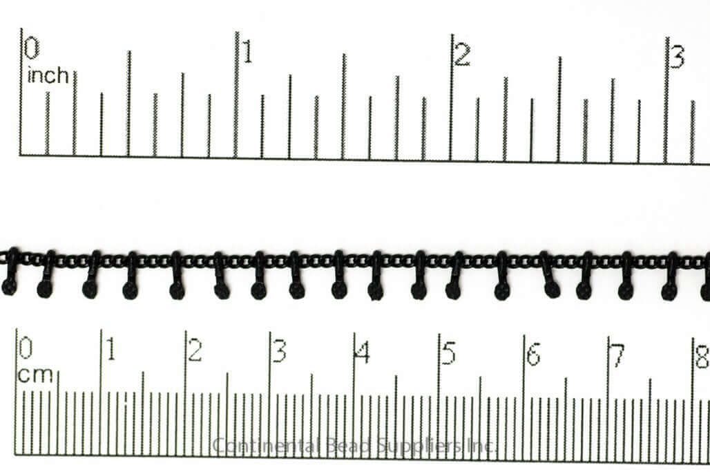 1.5mm Curb Chain with Textured Drops Specialty Chain Sold by The Foot - CH 896