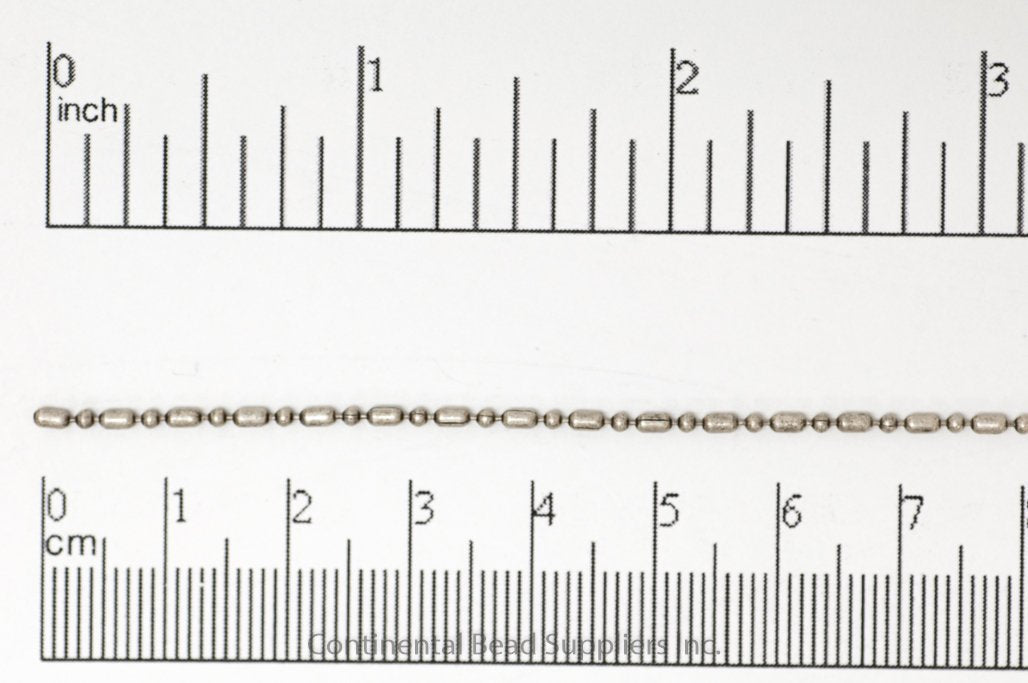 2mm Dot-Dash Ball Chain - Made of Brass - Sold by the Foot - CH-902