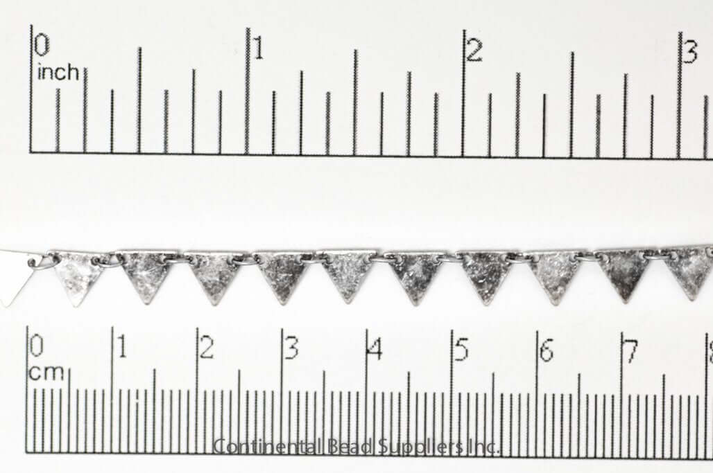 7.25mm Solid Triangle Pennant Drop Specialty Chain Sold by The Foot - CH 904