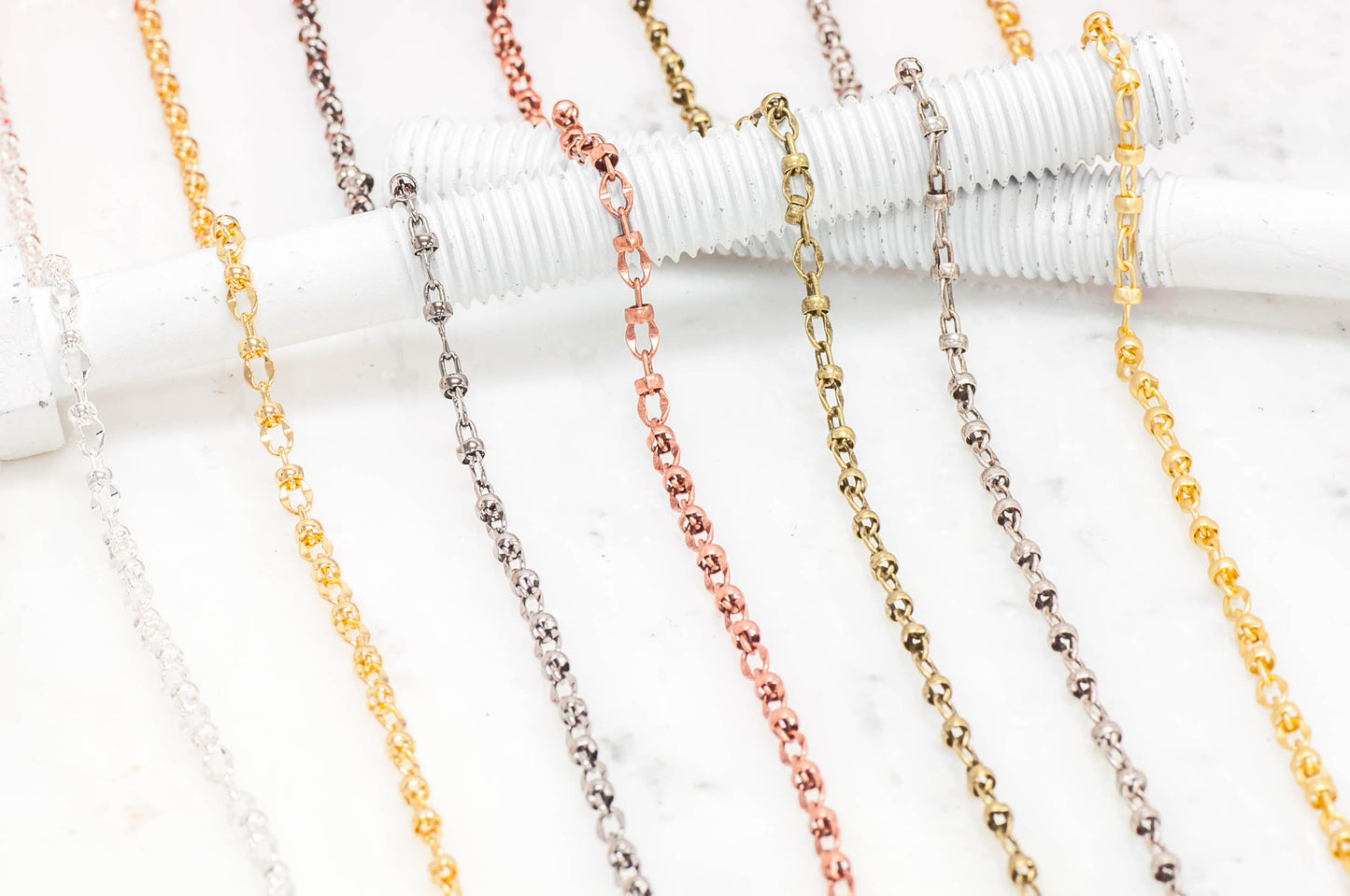6mm Hammered Cable Satellite Chain Sold by The Foot - CH 919