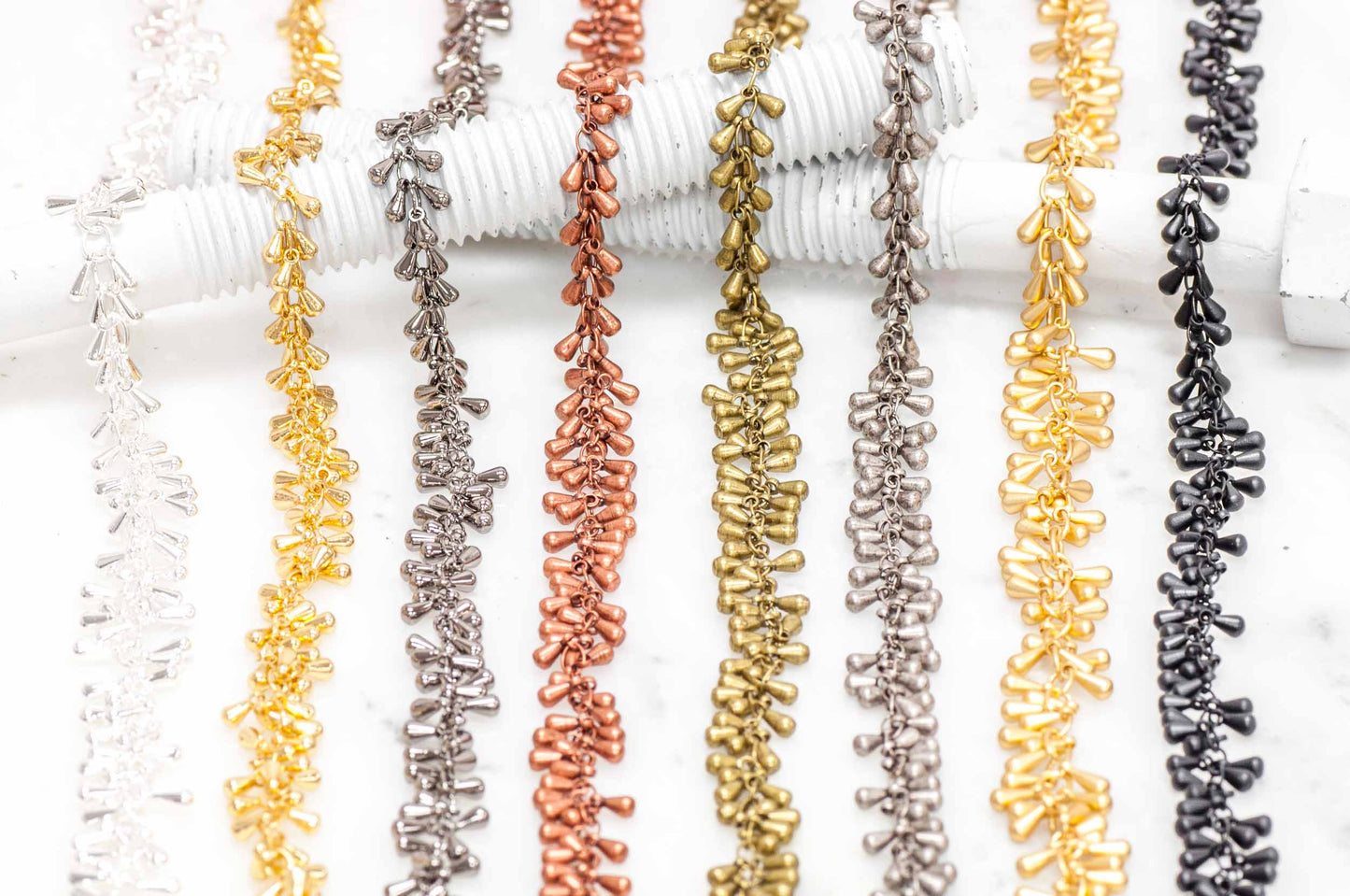 7mm Dangling Teardrop Bauble Specialty Chain Sold by The Foot - CH 920