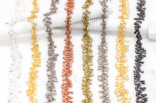 7mm Dangling Teardrop Bauble Specialty Chain Sold by The Foot - CH 920