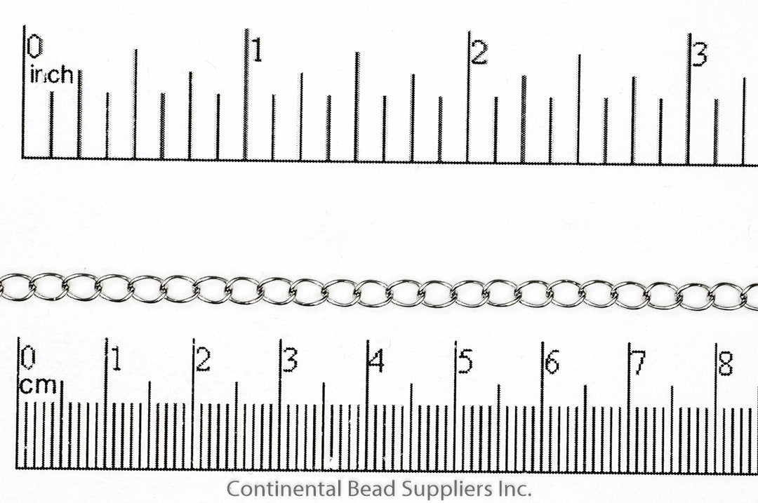 3mm x 4mm Cable Stainless Steel Curb Chain sold by the Foot - CH 139SS
