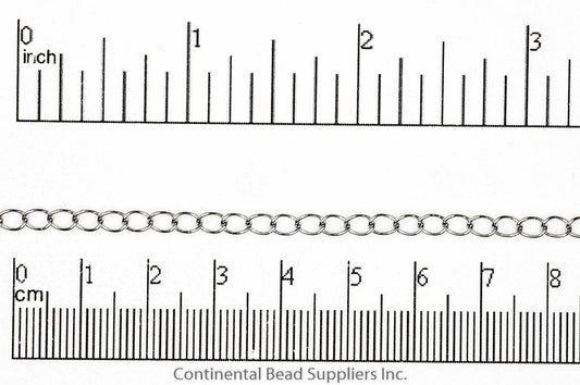 3mm x 4mm Cable Stainless Steel Curb Chain sold by the Foot - CH 139SS