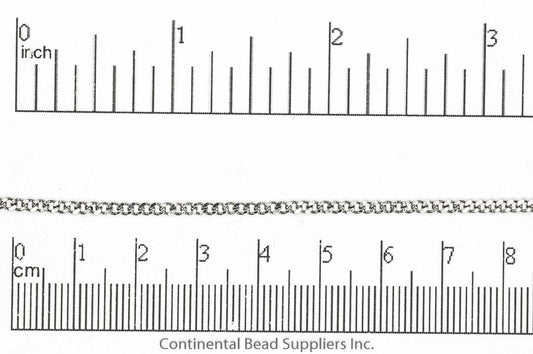 2mm Petite Curb Chain - Made of 304 Stainless Steel - Sold by the foot - Ch-140SS