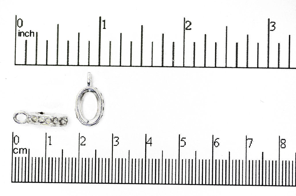 15mm x 8mm Pavé Crystal Oval Clasp Connector - Made of plated brass - Sold by the piece - CL/31