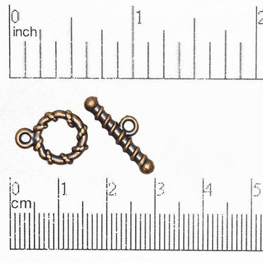 11mm Ring 20mm Bar Cord Wrapped Toggle Clasp - Available in Multiple Finishes - Sold Individually - CBS 11/227