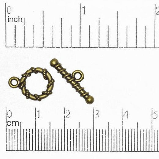 11mm Ring 20mm Bar Cord Wrapped Toggle Clasp - Available in Multiple Finishes - Sold Individually - CBS 11/227