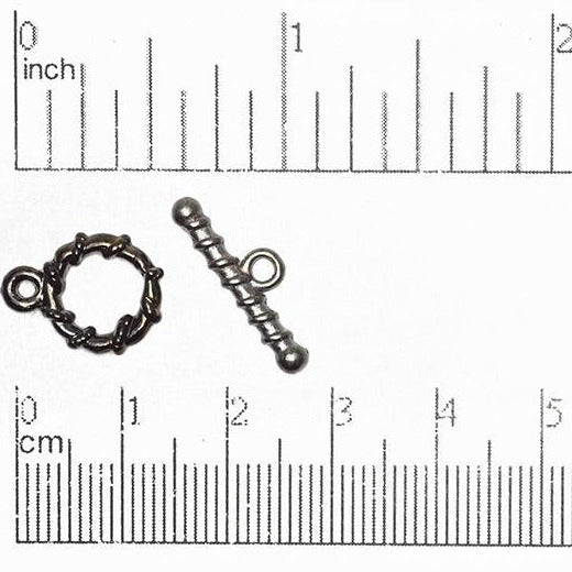 11mm Ring 20mm Bar Cord Wrapped Toggle Clasp - Available in Multiple Finishes - Sold Individually - CBS 11/227