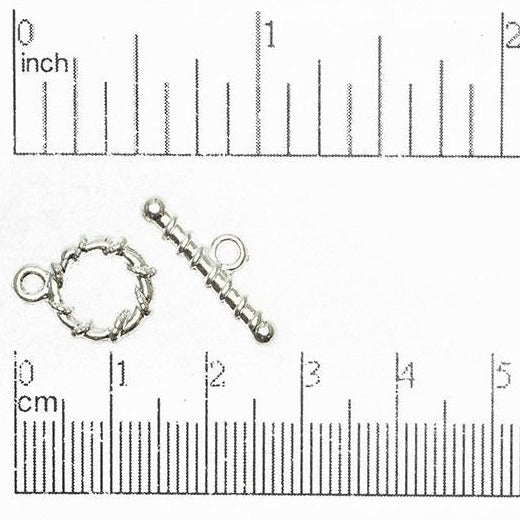11mm Ring 20mm Bar Cord Wrapped Toggle Clasp - Available in Multiple Finishes - Sold Individually - CBS 11/227
