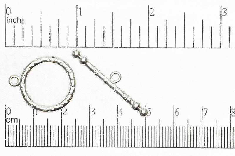 21mm Ring, 36mm Bar Perforated Toggle Clasp - Made of Pewter - Multiple Finishes - Sold as a Set - CBS1850