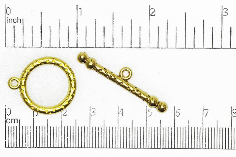 21mm Ring, 36mm Bar Perforated Toggle Clasp - Made of Pewter - Multiple Finishes - Sold as a Set - CBS1850