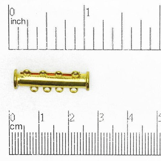 26mm x 10mm 4-Hole Magnetic Slide Clasp - Made of Brass - Sold Individually - CL/MC120/4