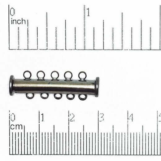 30mm x 10mm 5-Hole Magnetic Slide Clasp - Made of Brass - Sold Individually - CL/MC120/5
