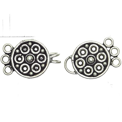 Revolver Chamber Bali-Style 3-Hole Buckle Clasp - Made of Copper - Sold Individually - CL/CS090