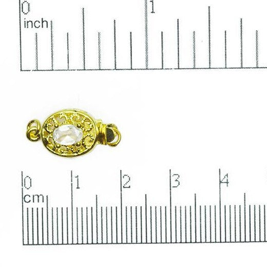 18x10mm Filigree Oval w/Crystal Clasp - CL/19