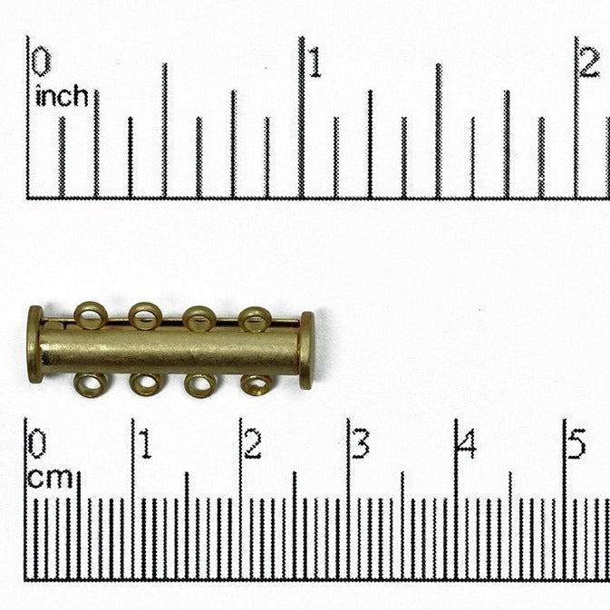 26mm x 10mm 4-Hole Magnetic Slide Clasp - Made of Brass - Sold Individually - CL/MC120/4