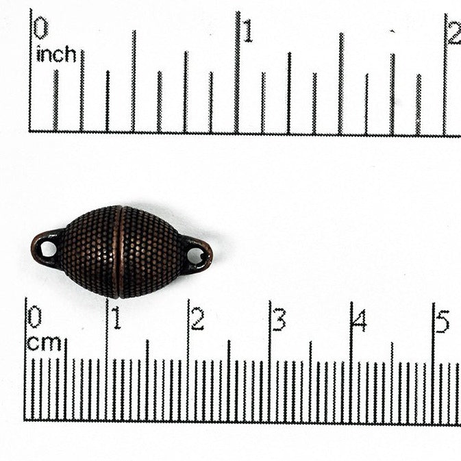 21mm x 11mm Studded Egg Oval Magnetic Clasp - Made of Brass - Sold Individually - CL/MC13