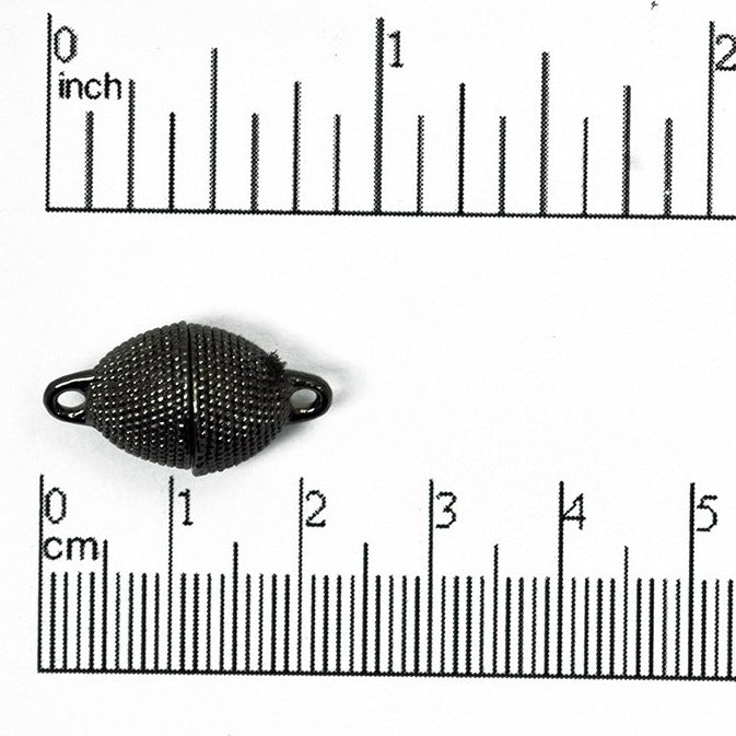 21mm x 11mm Studded Egg Oval Magnetic Clasp - Made of Brass - Sold Individually - CL/MC13