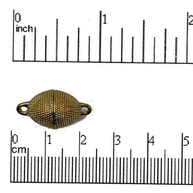 21mm x 11mm Studded Egg Oval Magnetic Clasp - Made of Brass - Sold Individually - CL/MC13