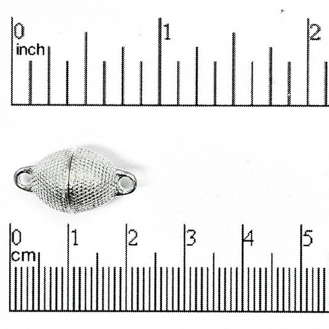 21mm x 11mm Studded Egg Oval Magnetic Clasp - Made of Brass - Sold Individually - CL/MC13