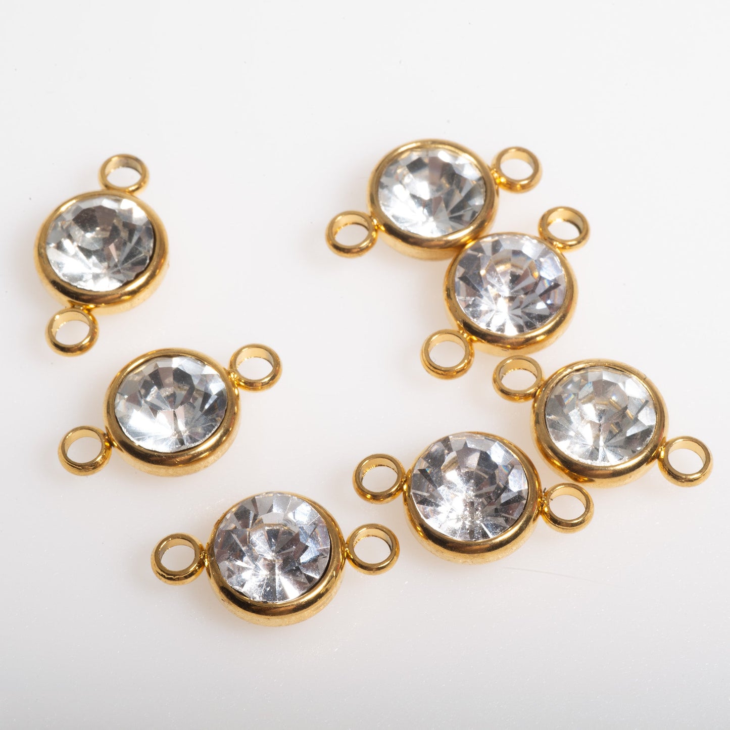 Permanent Jewelry Gold Connectors with CZ Crystals  10mm available in Silver & Gold sold Individually - CONN10SS