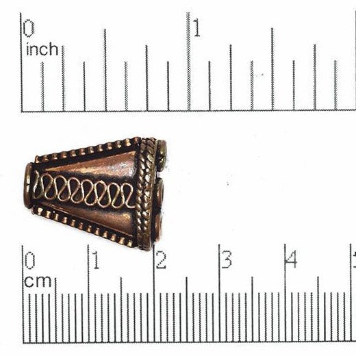 3-to-1 Hole Ornate Trapezoid Connector - Solid Copper - Sold by the Piece - CAC1276