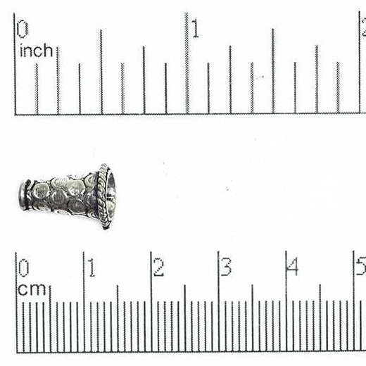 13mm Circle Textured Cone w/ Rope Rim Bead - Made of Copper - Sold Individually - CS1425