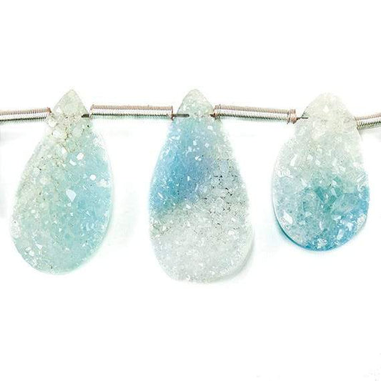 Cornflower Blue Drusy Pear Bead Strand