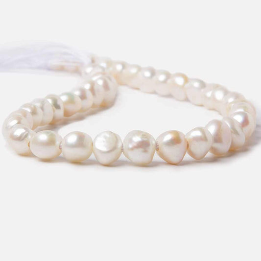 Cream Large Hole Freshwater pearl 11 -12mm Side Drilled, 15 inches, 38 pcs/strand