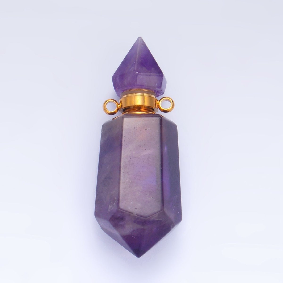 Dainty Crystal Vial Perfume Bottle Charm Onyx Amethyst Aventurine Gemstone Essential Oil Bottle Pendant