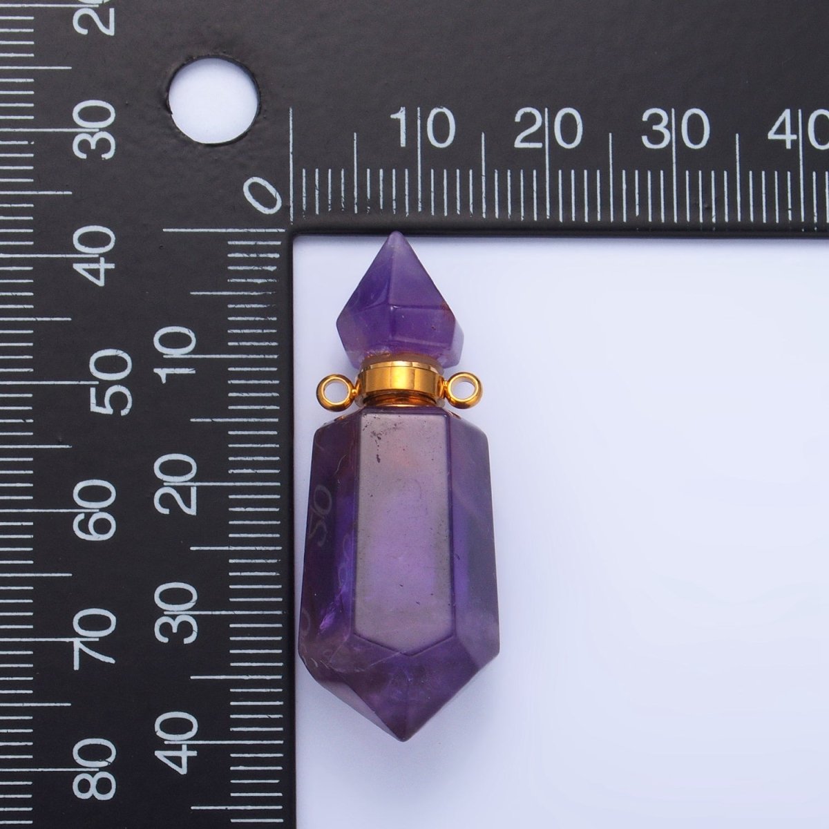 Dainty Crystal Vial Perfume Bottle Charm Onyx Amethyst Aventurine Gemstone Essential Oil Bottle Pendant