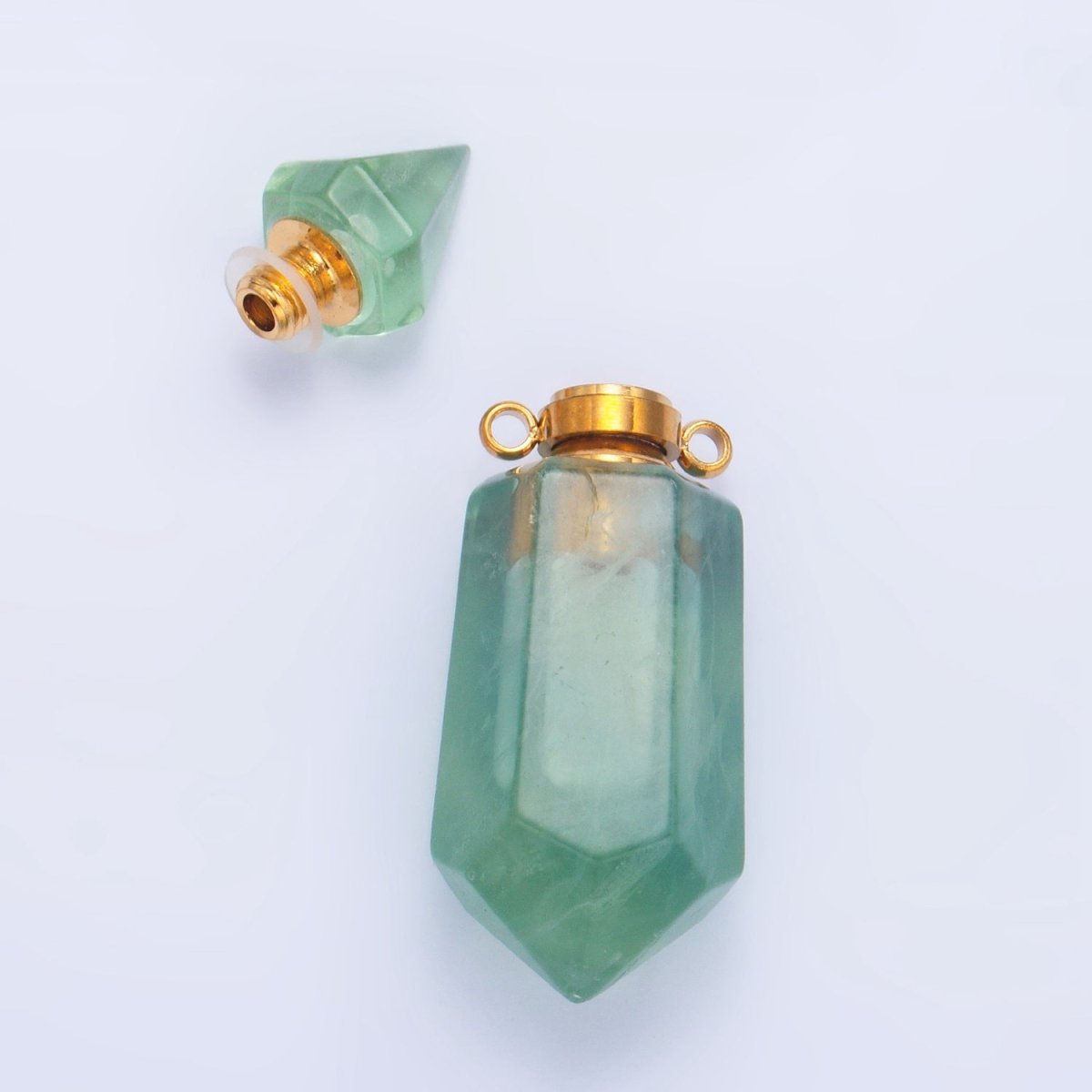Dainty Crystal Vial Perfume Bottle Charm Onyx Amethyst Aventurine Gemstone Essential Oil Bottle Pendant