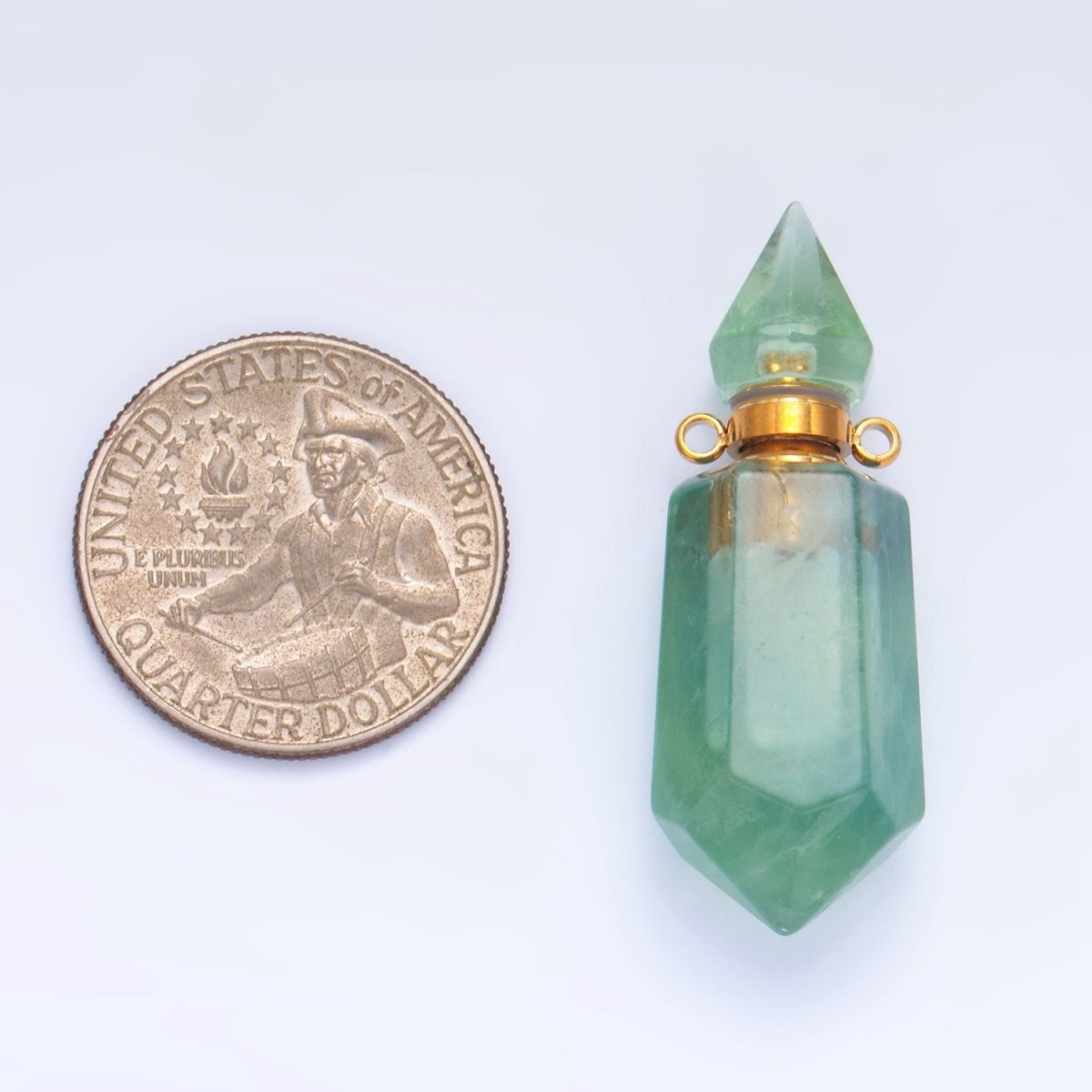 Dainty Crystal Vial Perfume Bottle Charm Onyx Amethyst Aventurine Gemstone Essential Oil Bottle Pendant