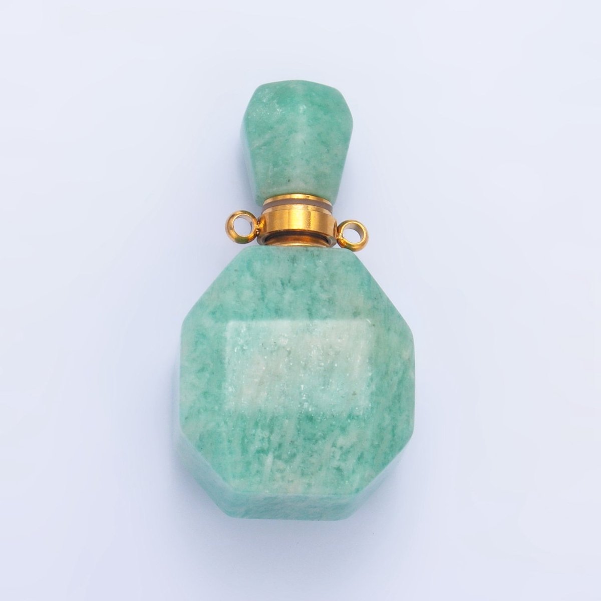 Dainty Square Perfume Bottle Charm Amazonite Amethyst Aventurine Gemstone Essential Oil Bottle Pendant