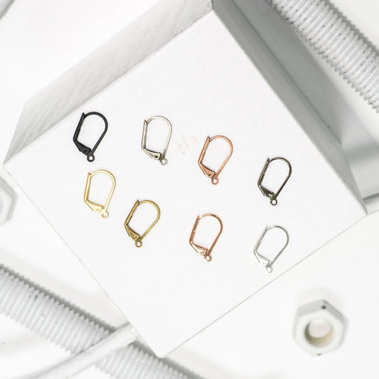 Leverback Earwires for Making Earrings - Measures 17mm x 11mm - Available in Many Finishes - Sold by the Dozen - EW2201.