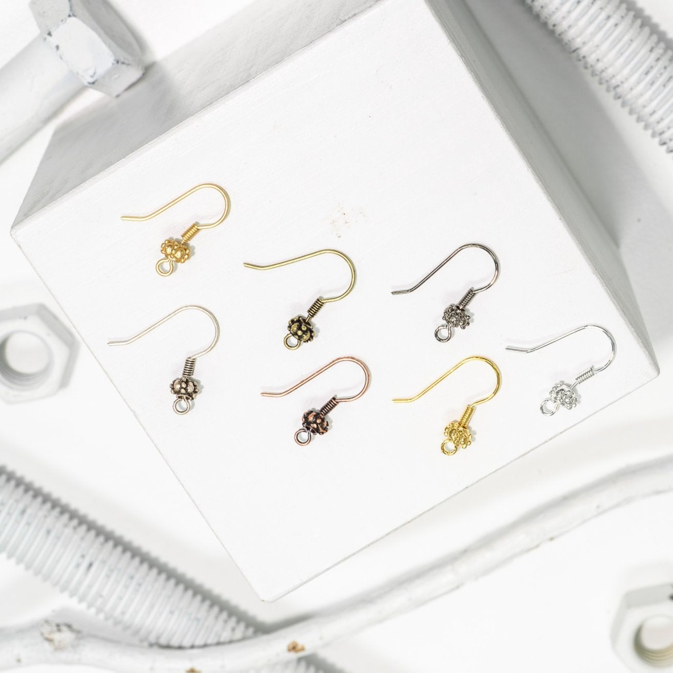 French Ear Wire with Bead. Sold by the Dozen - EW5004
