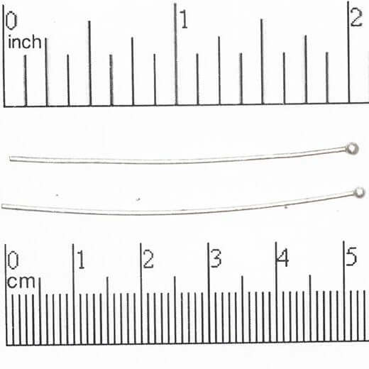 2 Inch Head Pin with 2mm Ball made from Brass available in Multiple Finishes sold Individually -  H/P2mm