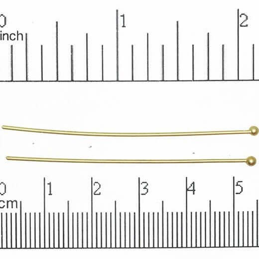 2 Inch Head Pin with 2mm Ball made from Brass available in Multiple Finishes sold Individually -  H/P2mm