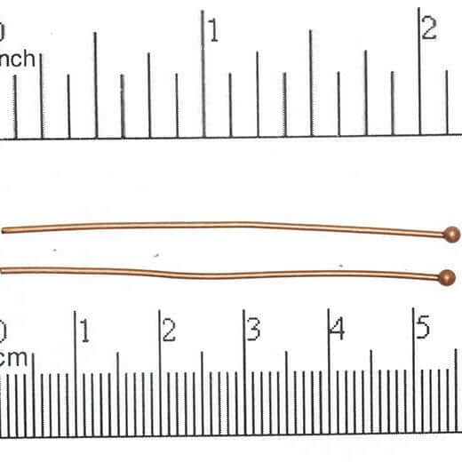2 Inch Head Pin with 2mm Ball made from Brass available in Multiple Finishes sold Individually -  H/P2mm