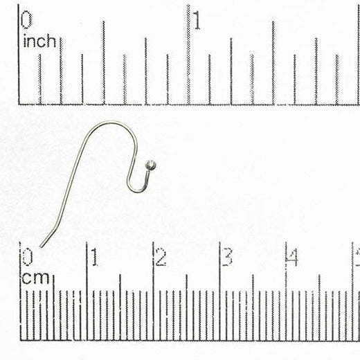 Hypoallergenic Brass French Ear Wires 24mm with Ball End - Nickel-Free and Lead-Safe - Available in Multiple Finishes - Sold by the Dozen - EW5001