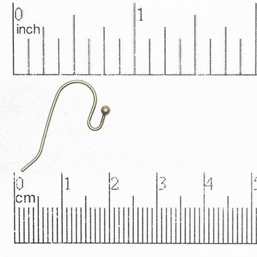 Hypoallergenic Brass French Ear Wires 24mm with Ball End - Nickel-Free and Lead-Safe - Available in Multiple Finishes - Sold by the Dozen - EW5001