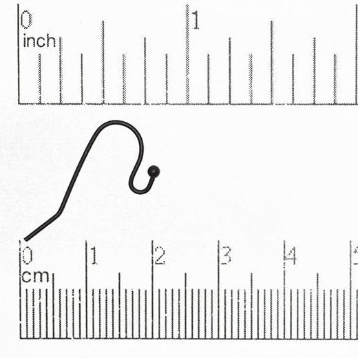 Hypoallergenic Brass French Ear Wires 24mm with Ball End - Nickel-Free and Lead-Safe - Available in Multiple Finishes - Sold by the Dozen - EW5001