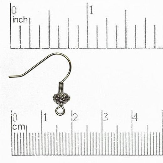 French Ear Wire with Bead. Sold by the Dozen - EW5004
