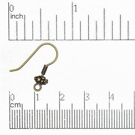 French Ear Wire with Bead. Sold by the Dozen - EW5004