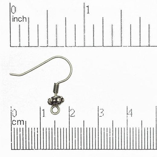 French Ear Wire with Bead. Sold by the Dozen - EW5004