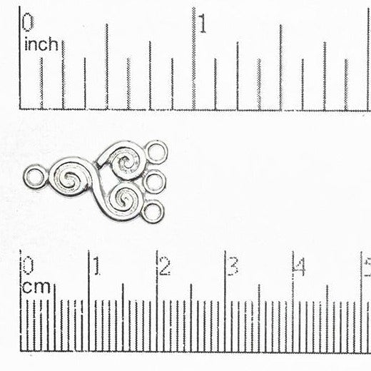 20mm x 10mm 3-to-1 Spiral Triskelion Ear Wire - Made of Brass - Sold Individually - EW112