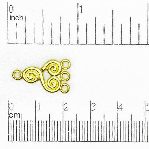20mm x 10mm 3-to-1 Spiral Triskelion Ear Wire - Made of Brass - Sold Individually - EW112