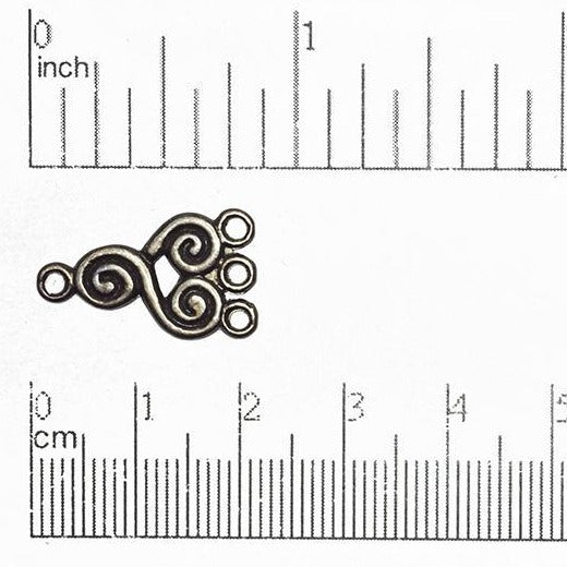 20mm x 10mm 3-to-1 Spiral Triskelion Ear Wire - Made of Brass - Sold Individually - EW112
